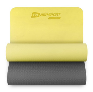 Mata fitness TPE 0,6cm żółto/szara