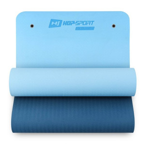 Mata fitness z otworami TPE 0,8cm niebiesko/jasnoniebieska