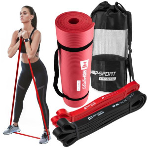 Zestaw 2 gum oporowych+mata fitness 1cm z pokrowcem