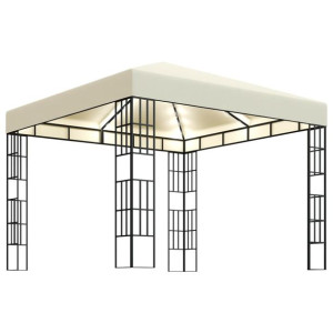 Altana ze sznurem lampek, 3x3 m, kremowa
