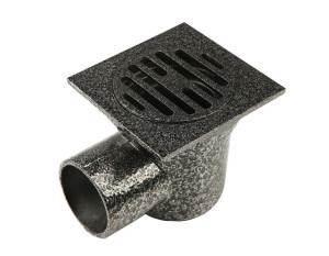 Kratka metalowa srebrna z wyjściem bocznym Ø45 (K4021)