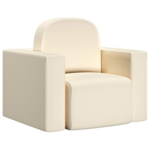 Sofa dziecięca 2-w-1, biała, sztuczna skóra