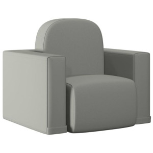 Sofa dziecięca 2-w-1, szara, sztuczna skóra