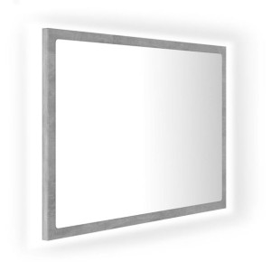 Lustro łazienkowe z LED, szarość betonu, 60x8,5x37 cm, płyta