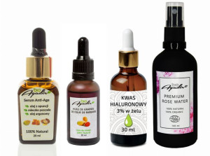 Zestaw w promocyjnej cenie opuncja 20 ml, serum 20 ml, kwas 30 ml i woda ró