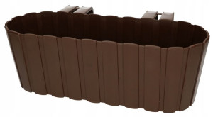 Doniczka Balkonowa Brązowa 40x15x15 Cm Z Uchwytami