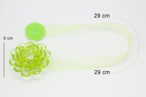 Upinacz dekoracyjny z magnesem kwiatek zielony x2