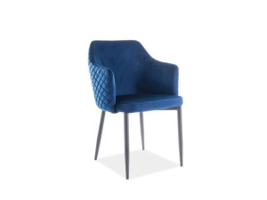 Krzesło Astor Velvet Czarny Stelaż/granatowy Bluvel86