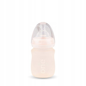 Szklana butelka do karmienia szklana KINDAJ ONE CLASSIC120 cream pink