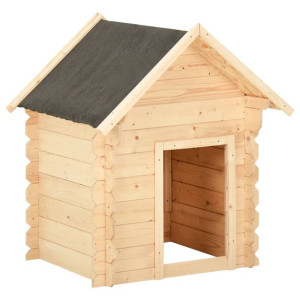 Buda dla psa, 125x80x100 cm, lite drewno sosnowe, 14 mm