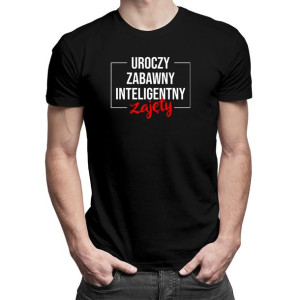 Uroczy, zabawny, inteligentny, zajęty koszulka prezent dla chłopaka