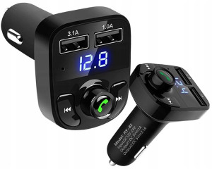 Transmiter Fm Zestaw Głośnomówiący Bluetooth 2xusb