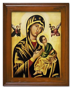 Obraz z Maryją ręcznie malowany na płótnie 37x47cm