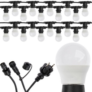 Girlanda Ogrodowa Świetlna 20m +20 Żarówki Led E27