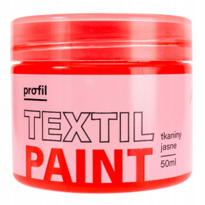 Farba do tkanin jasnych PROFIL 50ml czerwony fluo