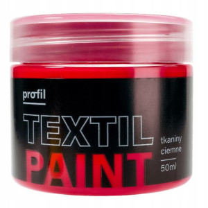 Farba do tkanin ciemnych PROFIL 50ml karmin