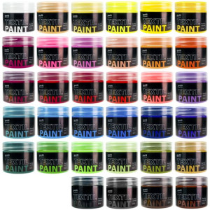 Zestaw 34 farb do tkanin ciemnych 50ml