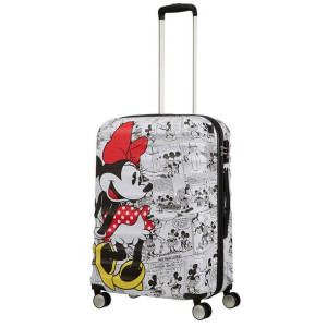 Walizka średnia American Tourister Wavebreaker Disney - Minnie comics white