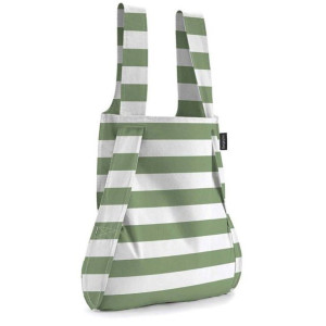 Składana ekologiczna torba 2-w-1 Notabag - olive stripes