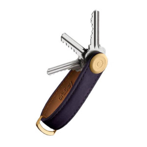 Skórzane etui na klucze Orbitkey Key Organiser Crazy Horse - aubergine/purp