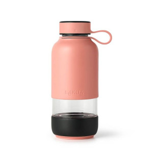 Bidon / butelka szklana wielorazowa 0,6 l TO GO Lekue - coral