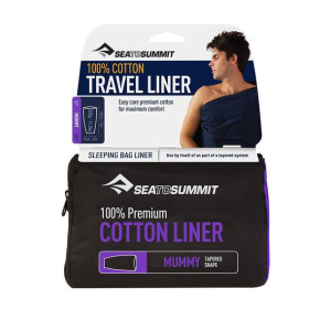 Prześcieradło Premium Cotton Mummy Sea to Summit - navy blue
