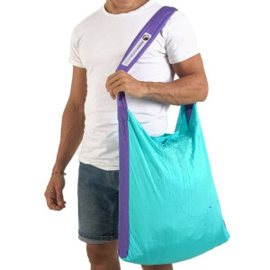 Torba na zakupy składana Eco Bag L Ticket To The Moon - turquoise / purple