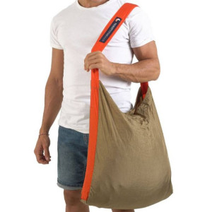 Torba na zakupy składana Eco Bag L Ticket To The Moon - brown / orange