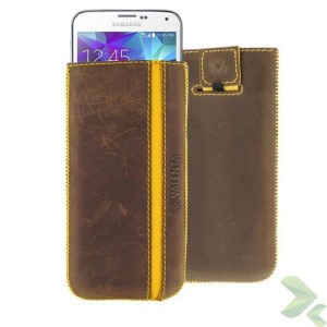Valenta Pocket Stripe Vintage - Skórzane etui wsuwka Samsung Galaxy S5, Son