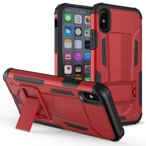 Zizo Hybrid Transformer Cover - Pancerne etui iPhone X z podstawką (Red/Bla