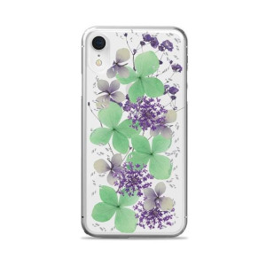 PURO Glam Hippie Chic Cover - Etui iPhone XR (prawdziwe płatki kwiatów ziel