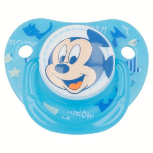 Mickey Mouse - Smoczek silikonowy w anatomicznym kształcie 0 - 6 m (świecąc