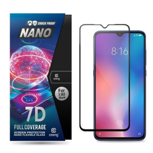 Crong 7D Nano Flexible Glass - Szkło hybrydowe 9H na cały ekran Xiaomi Mi 9