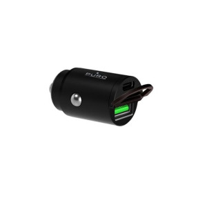 PURO Mini Car Fast Charger - Ładowarka samochodowa 1 x USB-A + 1 x USB-C Po