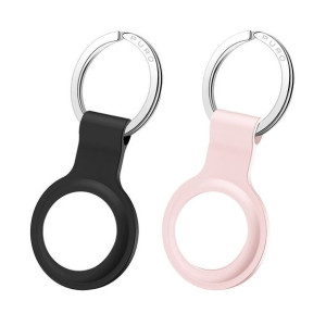 PURO ICON Case - Silikonowy brelok do Apple AirTag (zestaw 2 sztuk) (czarny