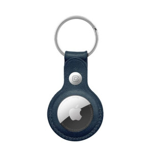 Crong Leather Case with Key Ring - Skórzany brelok do Apple AirTag (granato