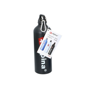 Alpina - Butelka aluminiowa z karabińczykiem 750 ml (Czarny)