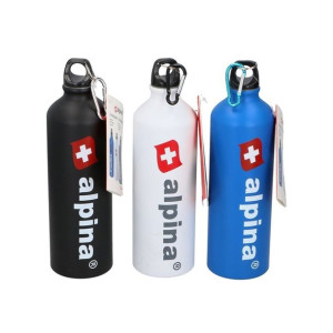 Alpina - Butelka aluminiowa z karabińczykiem 750 ml (Biały)