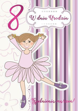Kartka na 8 urodziny dla dziewczynki PR 331