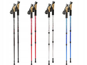 Kijki nordic walking, trekkingowe + 2 kpl końcówek