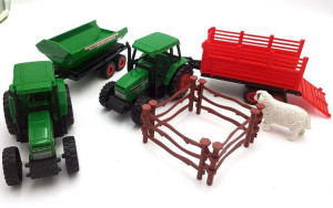 ZESTAW Ciągnik Traktor FARMA maszyny rolnicze 6w1