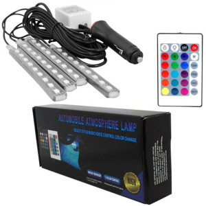 Oświetlenie Wnętrza Auta Samochodu Kabiny Rgb Led + Pilot