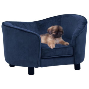 Lumarko Sofa dla psa, niebieska, 69x49x40 cm, pluszowa