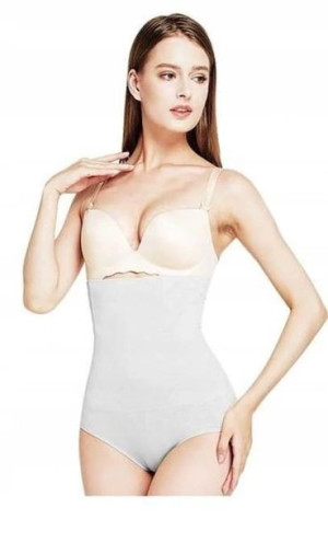 KORYGUJĄCE majtki FIGI wysoki STAN push-up XL/XXL białe