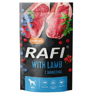 Rafi Mokra Karma Dla Psa Jagnięcina, Borówka, Żurawina 500 g
