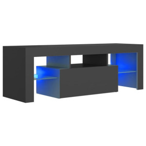 Szafka pod TV z oświetleniem LED, szara, 120x35x40 cm