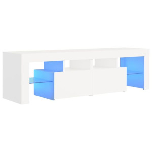 Szafka pod TV z oświetleniem LED, biała, 140x35x40 cm