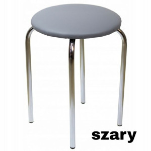 Taboret stołek kuchenny chromowany Waldek w kolorze szarym.