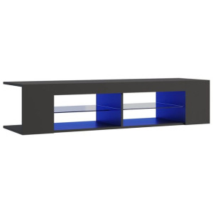 Szafka TV z oświetleniem LED, szara, 135x39x30 cm