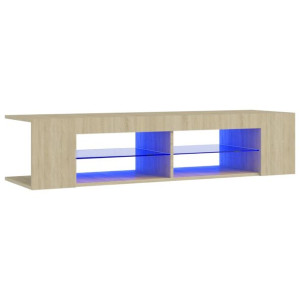 Szafka TV z oświetleniem LED, dąb sonoma, 135x39x30 cm
